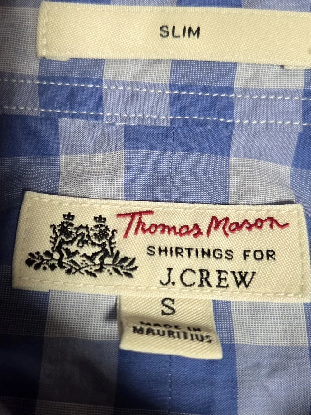 Two J Crew Thomas Mason Mens Blue Plaid Button Slim Fit Cotton Shirts Size Small